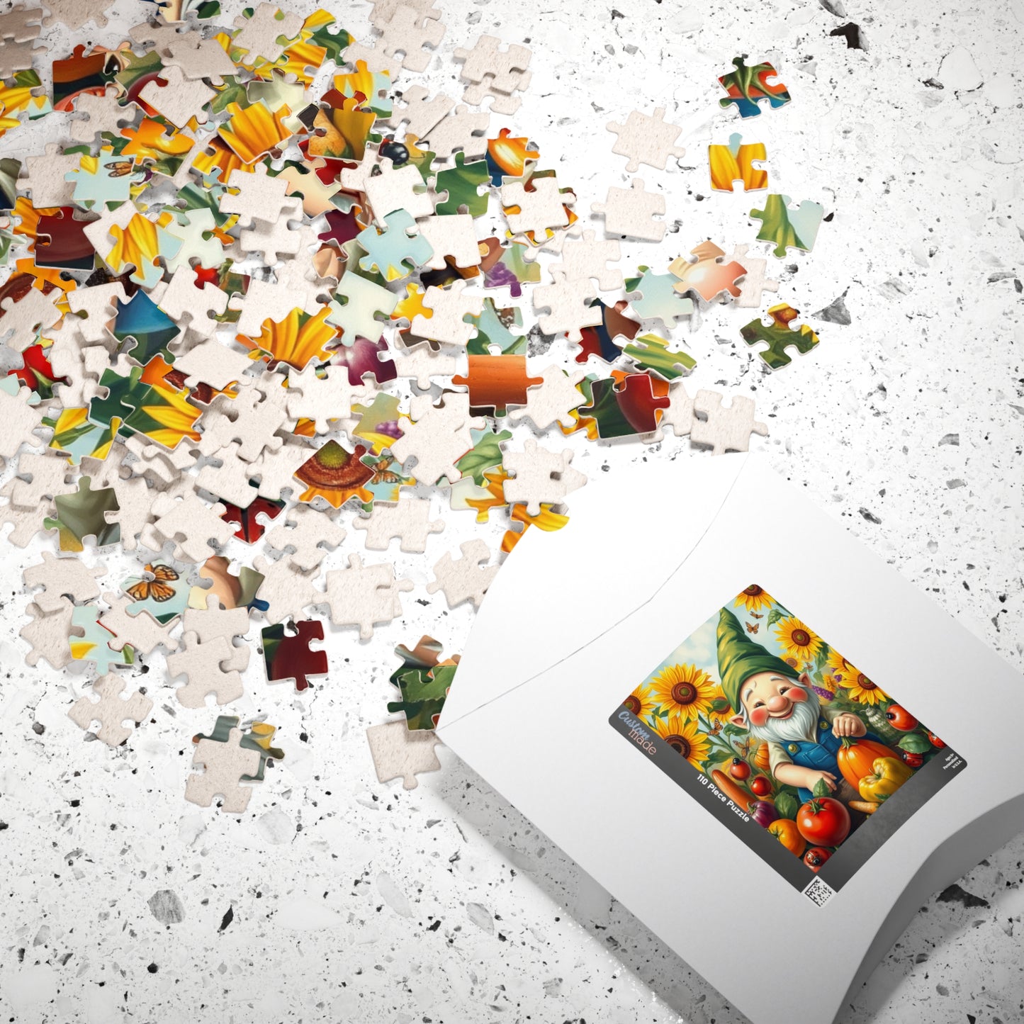 Enchanting Gnome Gardening Puzzle, Fantasy Scene Oversized Vegetables Sunflowers and Butterflies, Ideal Gift for Puzzle Lovers and Gardeners Puzzle The Puzzle Chest