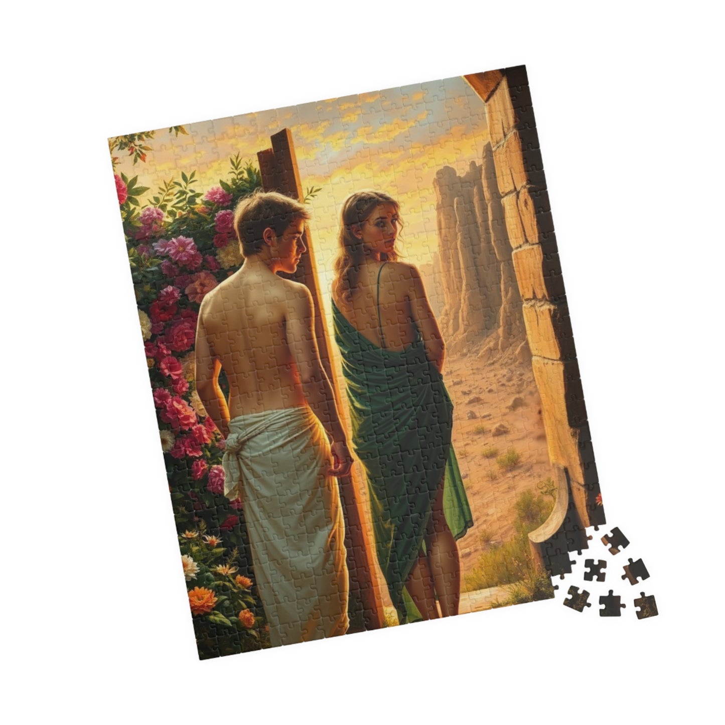 Religious Jigsaw Puzzle - Adam and Eve Leaving the Garden of Eden, Christian Puzzle Lover Gift for Friend, Mindful Family Activity, Solo Fun Puzzle The Puzzle Chest