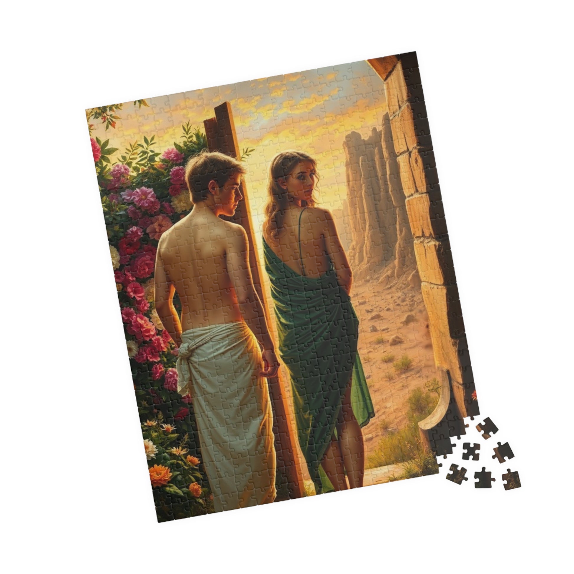 Religious Jigsaw Puzzle - Adam and Eve Leaving the Garden of Eden, Christian Puzzle Lover Gift for Friend, Mindful Family Activity, Solo Fun Puzzle The Puzzle Chest