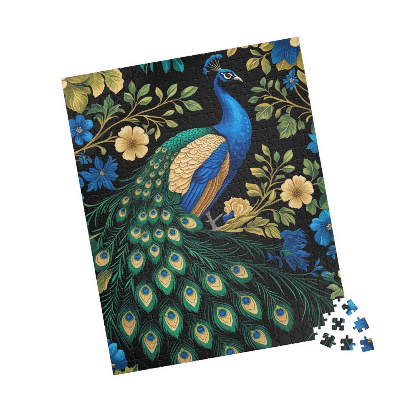 Vintage Peacock Jigsaw Puzzle, Floral Flower Bird Art Design, Tabletop Game Family Activity, Best Gift Animal Lover Puzzle Enthusiast, Hobby Puzzle The Puzzle Chest