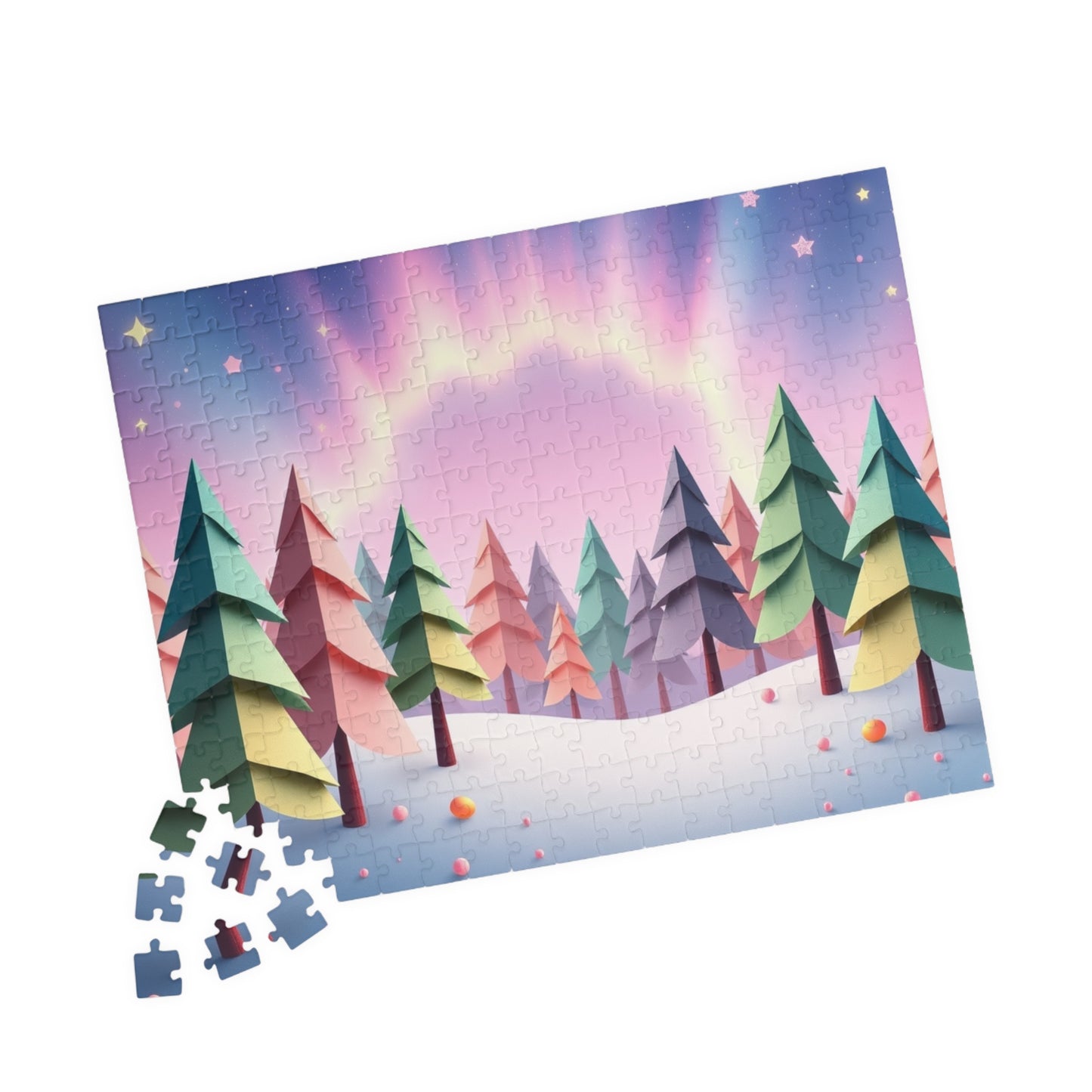 Abstract Landscape Jigsaw Puzzle (110-1014 Piece), Magical Forest with Geometric Trees, Best Unique Gift Idea for Puzzle Lover, Challenging Puzzle The Puzzle Chest