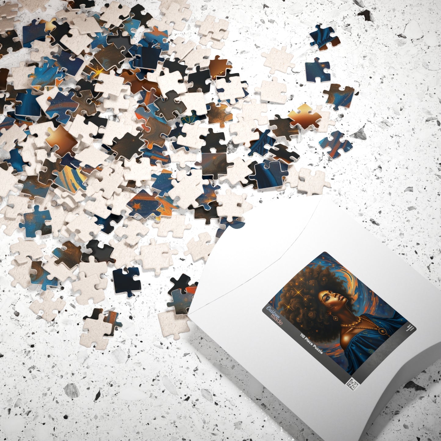 Cosmic Beauty Puzzle - African American Woman, Celestial Afrocentric Artwork, Black Art Mindfulness Game, Gift for Puzzle Lover, Family Fun Puzzle The Puzzle Chest