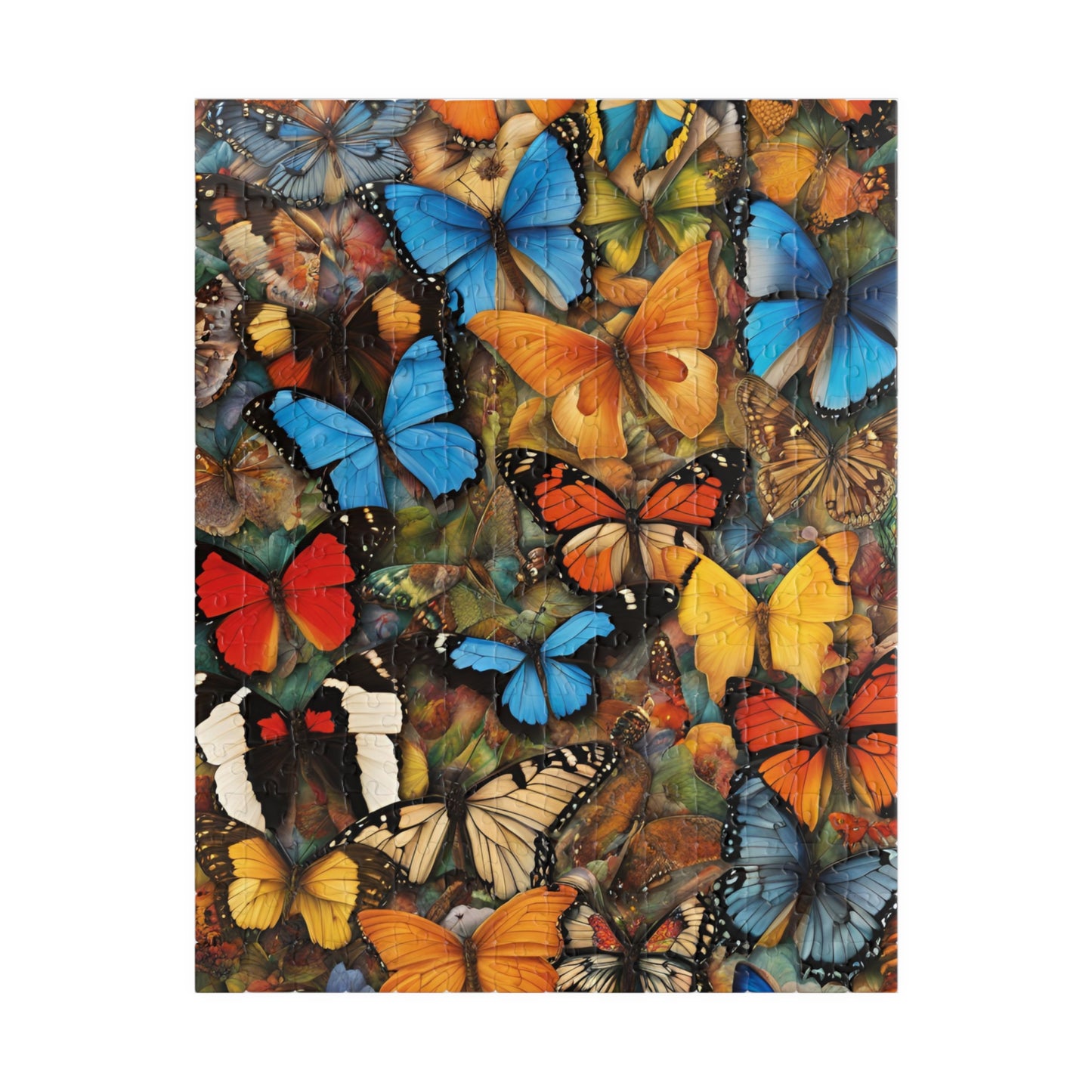 Butterfly Puzzle, Colorful Chaotic Collage Jigsaw, 252 520 1014-Piece Game, Mindfulness Activity, Gift for Nature Lover, Indoor Fun 252 pcs (Vertical) Puzzle The Puzzle Chest