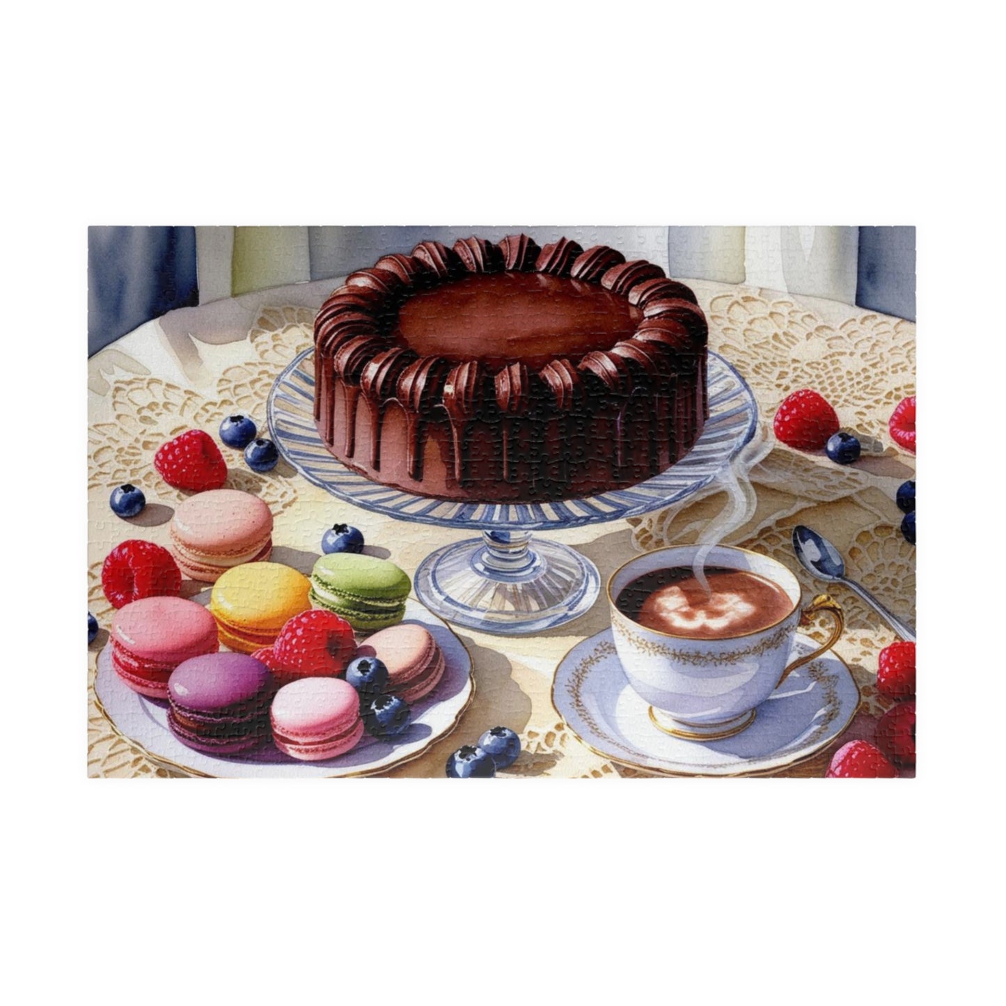 Dessert Puzzle, Chocolate Cake Food Culinary Art, Foodie Jigsaw Game Fun Family Night Entertainment, Kitchen Home Decor, Hobby 1014 pcs (Horizontal) Puzzle The Puzzle Chest