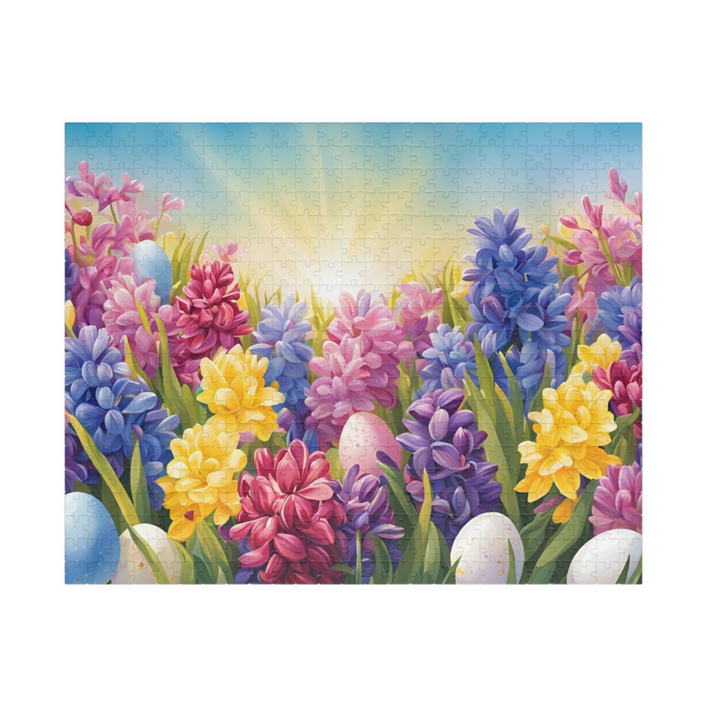 Spring Hyacinths Easter Egg Jigsaw Puzzle, Floral Game for Adult Brain Teaser, Fun Family Activity, Flower Lover Gift for Friends 520 pcs (Horizontal) Puzzle The Puzzle Chest