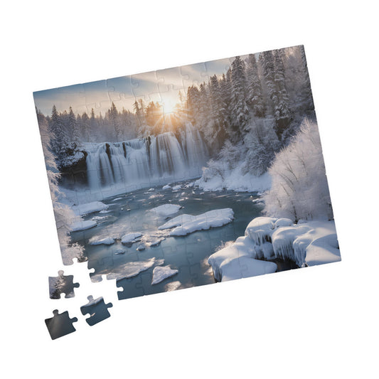 Niagara Falls Winter Landscape Puzzle, 110-1014 Piece, Famous Historical Landmark Jigsaw Game, Creative Activity for Puzzle Lover, Giftable 110 pcs (Horizontal) Puzzle The Puzzle Chest