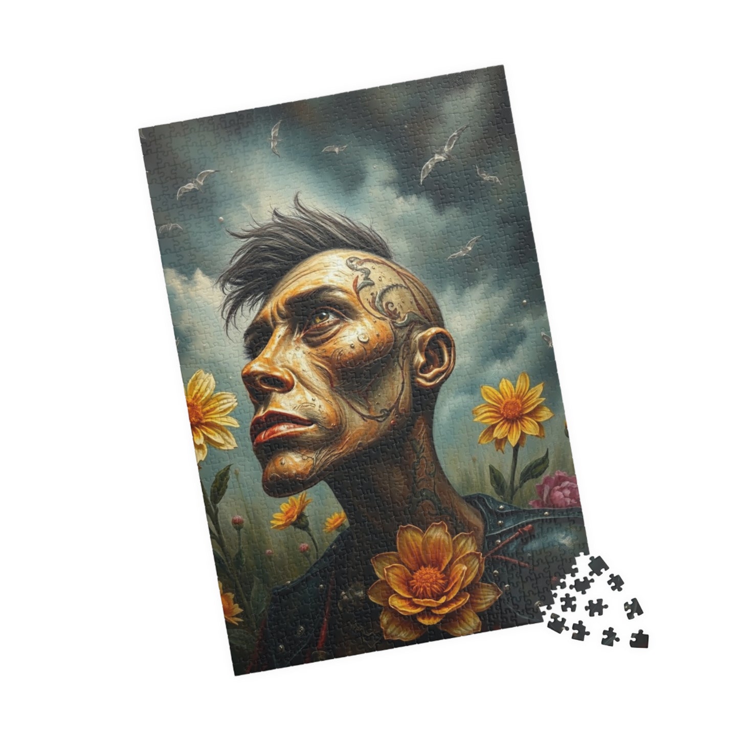 Steampunk Artistic Puzzle - Tattooed Man Design, 110-1014 pieces, Unique Gift, Home Decor, Mindful Activity, Creative Challenge Puzzle The Puzzle Chest