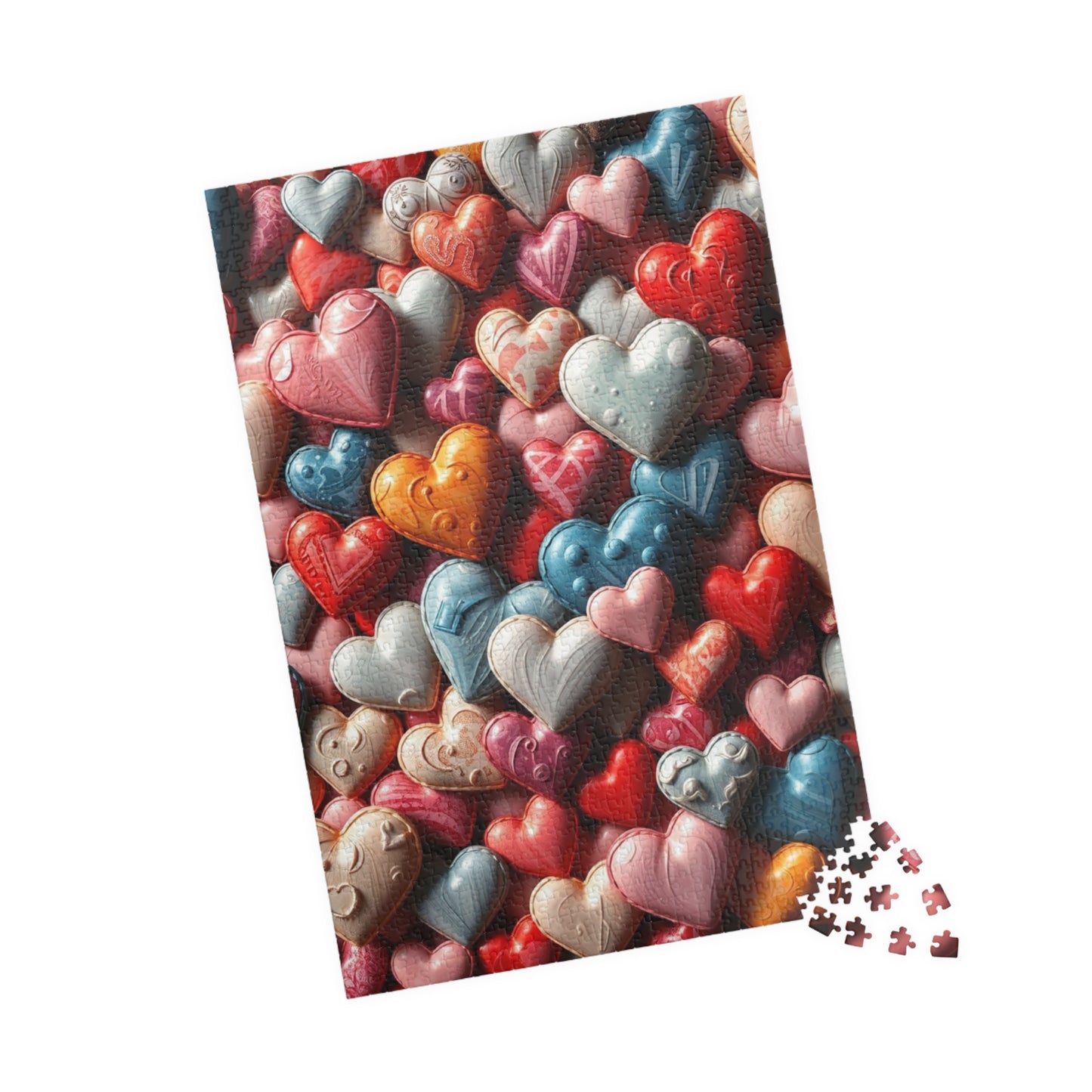 Colorful Heart Collage Puzzle, Chaotic Jigsaw, Vibrant 1014-Piece, Fun Family Activity, Mindful Hobby, Unique Gift Idea, Quiet Pastime Puzzle The Puzzle Chest