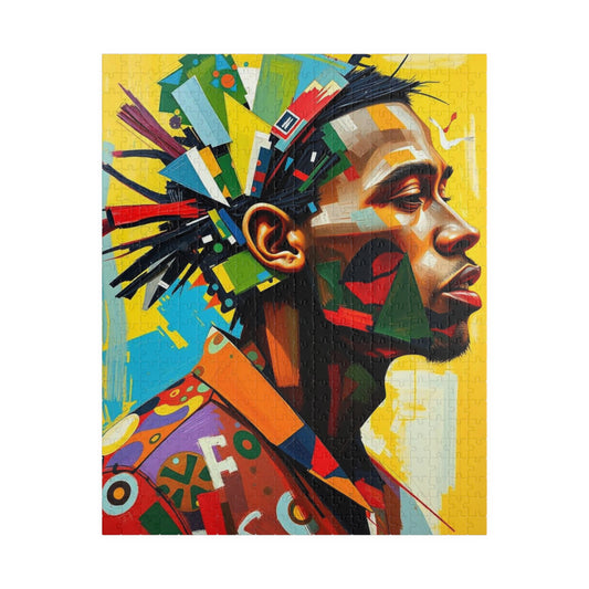 Colorful Black Man Art Puzzle - 110 to 1014 pieces, Unique Gift for Friend, Brain Teaser, Family Fun Activity, Art Enthusiast 520 pcs (Vertical) Puzzle The Puzzle Chest