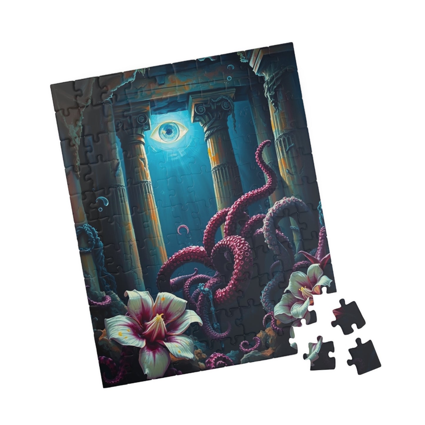 Mystical Underwater Octopus Puzzle Art, Perfect Gift for Ocean Lovers, Nautical Home Decor, Relaxation Activity, Unique Challenge Puzzle The Puzzle Chest