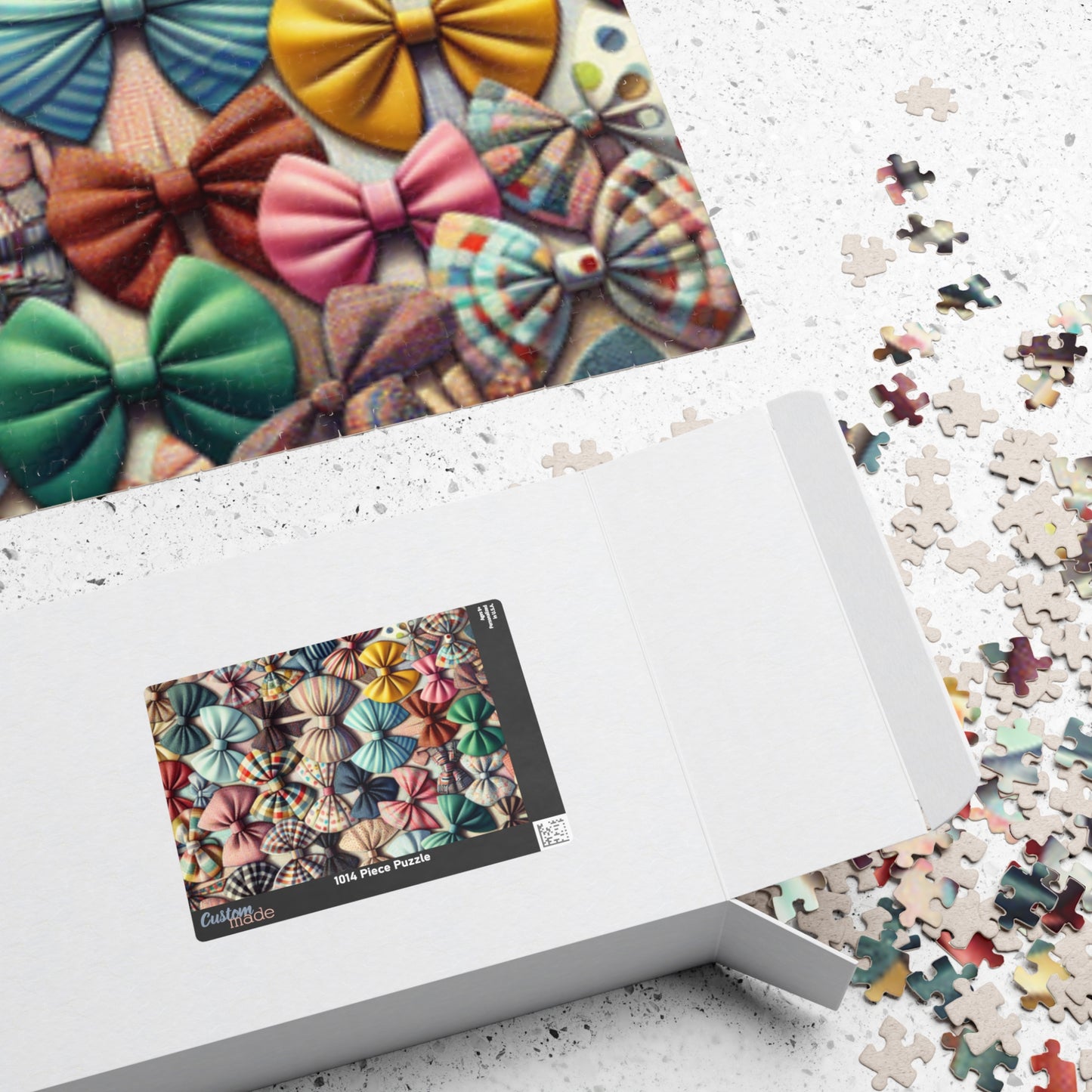 Pastel Coquette Bows Jigsaw Puzzle, 110-1014 Piece Family Fun Game, Calming Hobby, Best Unique Gift Idea, Home Entertainment Hobby Puzzle The Puzzle Chest