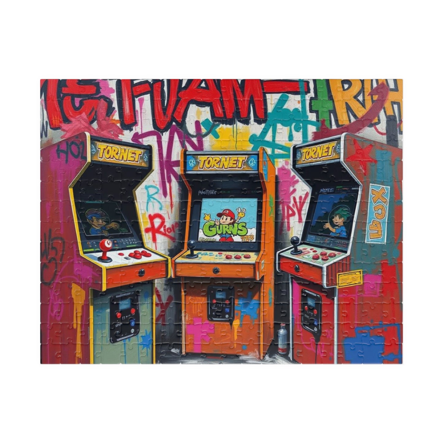 Arcade Nostalgia Puzzle - Pop Art Puzzle for Adults, Retro Gaming, Ideal for Game Lovers, Family Fun, Birthday Gifts, Home Entertainment 252 pcs (Horizontal) Puzzle The Puzzle Chest