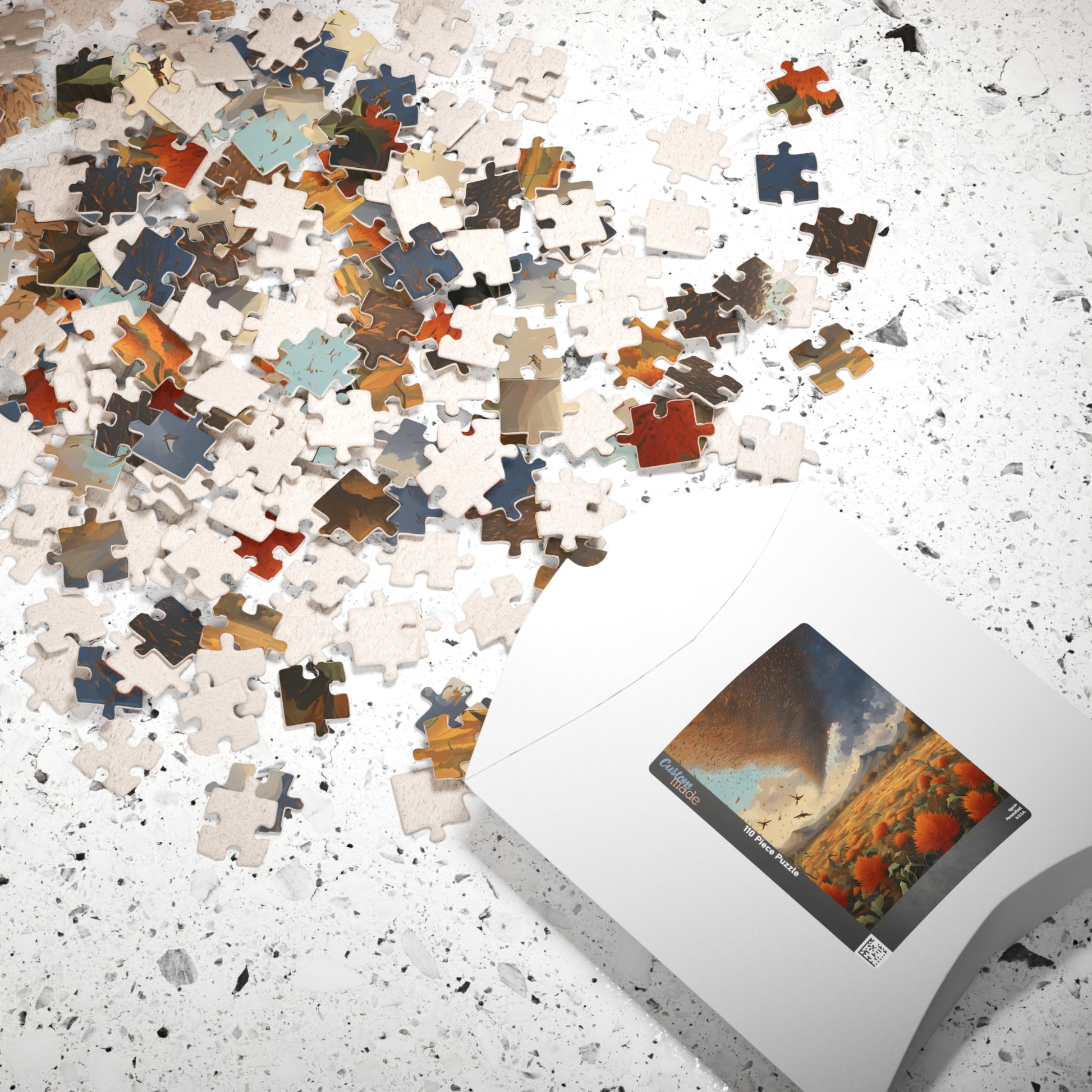 Biblical Plagues Jigsaw Puzzle, Locusts Swarming Over a Barren Landscape, Faith-Based Christian Theme Game, Spiritual Gift for Puzzle Lover Puzzle The Puzzle Chest