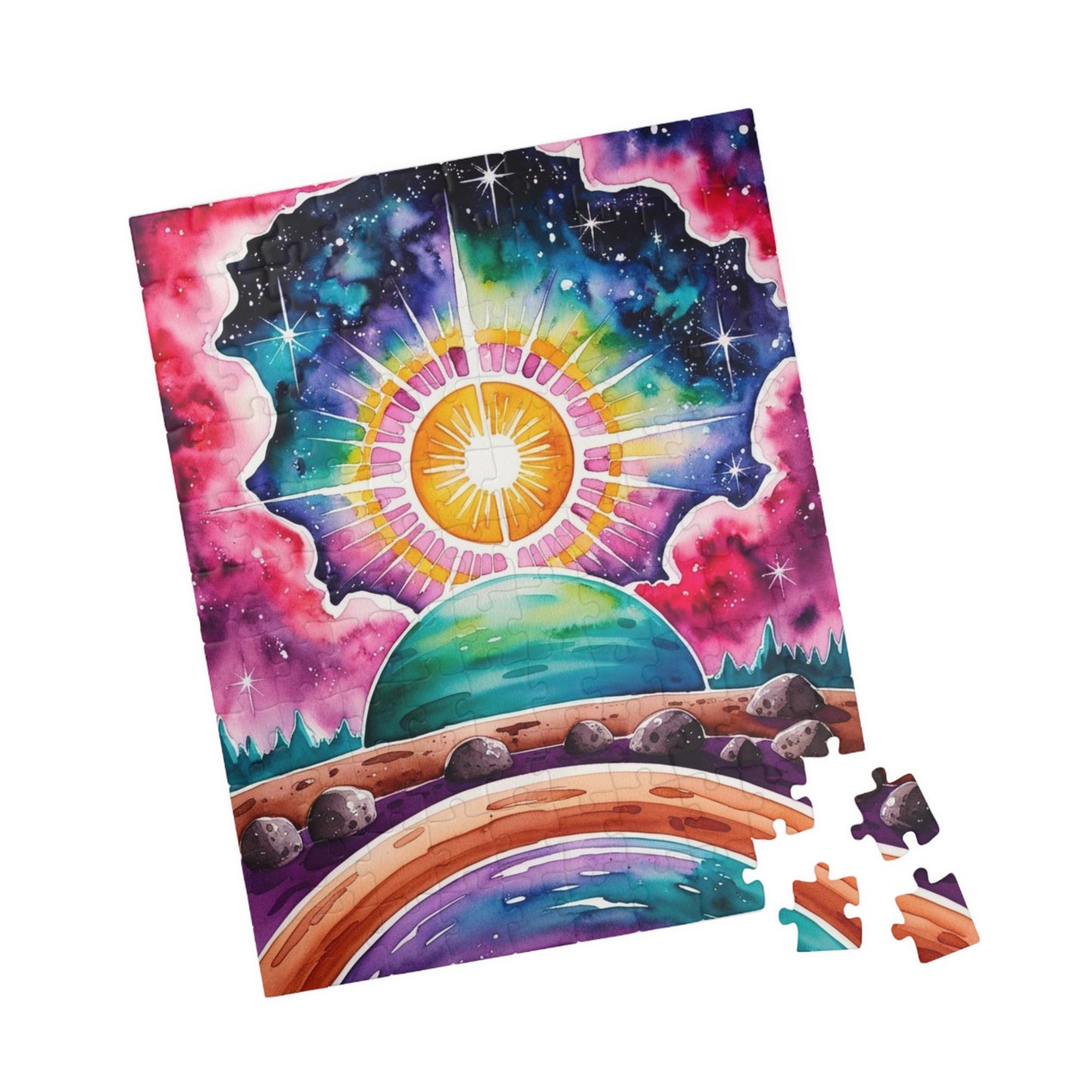 Galactic Sunrise Jigsaw Puzzle, Space Themed Puzzle with Stars Nebulae and Asteroids, Family Game Night Activity, Puzzle Enthusiast Hobbyist Puzzle The Puzzle Chest