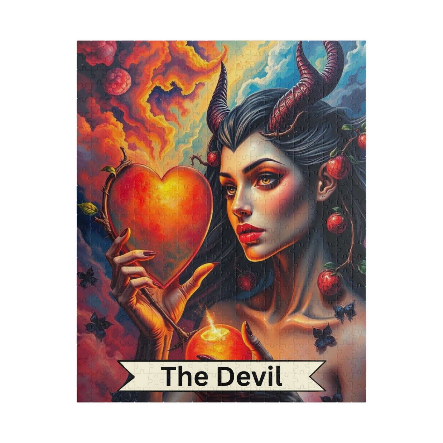 Devil's Heart Puzzle - Tarot Card Style Art Jigsaw for Adults, 110-1014 Pieces, Gothic Decor, Gift for Puzzle Lovers, Unique Home Activity 520 pcs (Vertical) Puzzle The Puzzle Chest
