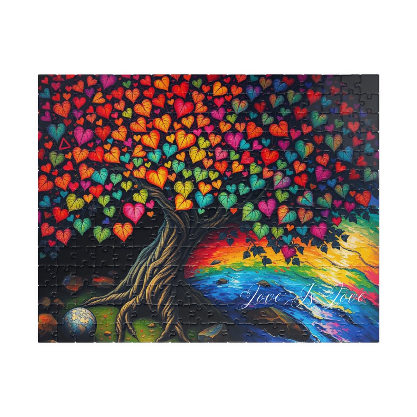 Tree of Pride Jigsaw Puzzle, Rainbow Heart Tree Puzzle, LGBTQ+ Art, Colorful Family Game, Pride Month Gift for Adult Indoor Entertainment 252 pcs (Horizontal) Puzzle The Puzzle Chest