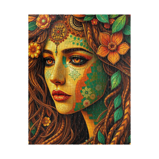 Mosaic Portrait Bohemian Woman Puzzle - Mystical Intricate Art Mindful Jigsaw Game for Adults, Gift for Her, Creative Entertainment, Hobby 252 pcs (Vertical) Puzzle The Puzzle Chest