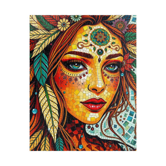 Colorful Bohemian Mosaic Puzzle, Vibrant Puzzle Artwork for Adult, Gift for Puzzle Lover, Home Entertainment, Relaxing Hobby, Mindfulness 252 pcs (Vertical) Puzzle The Puzzle Chest
