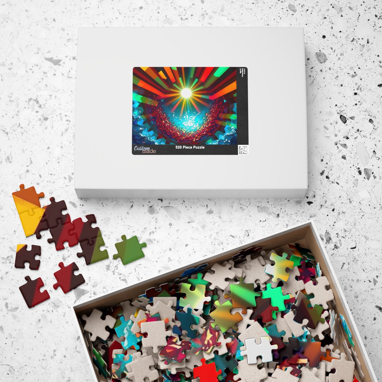 Abstract Horizon Jigsaw Puzzle (110-1014 Piece), Rising Sun Modern Art Illustration, Challenging Brain Teaser, Puzzle Lover Gift, Fun Hobby Puzzle The Puzzle Chest