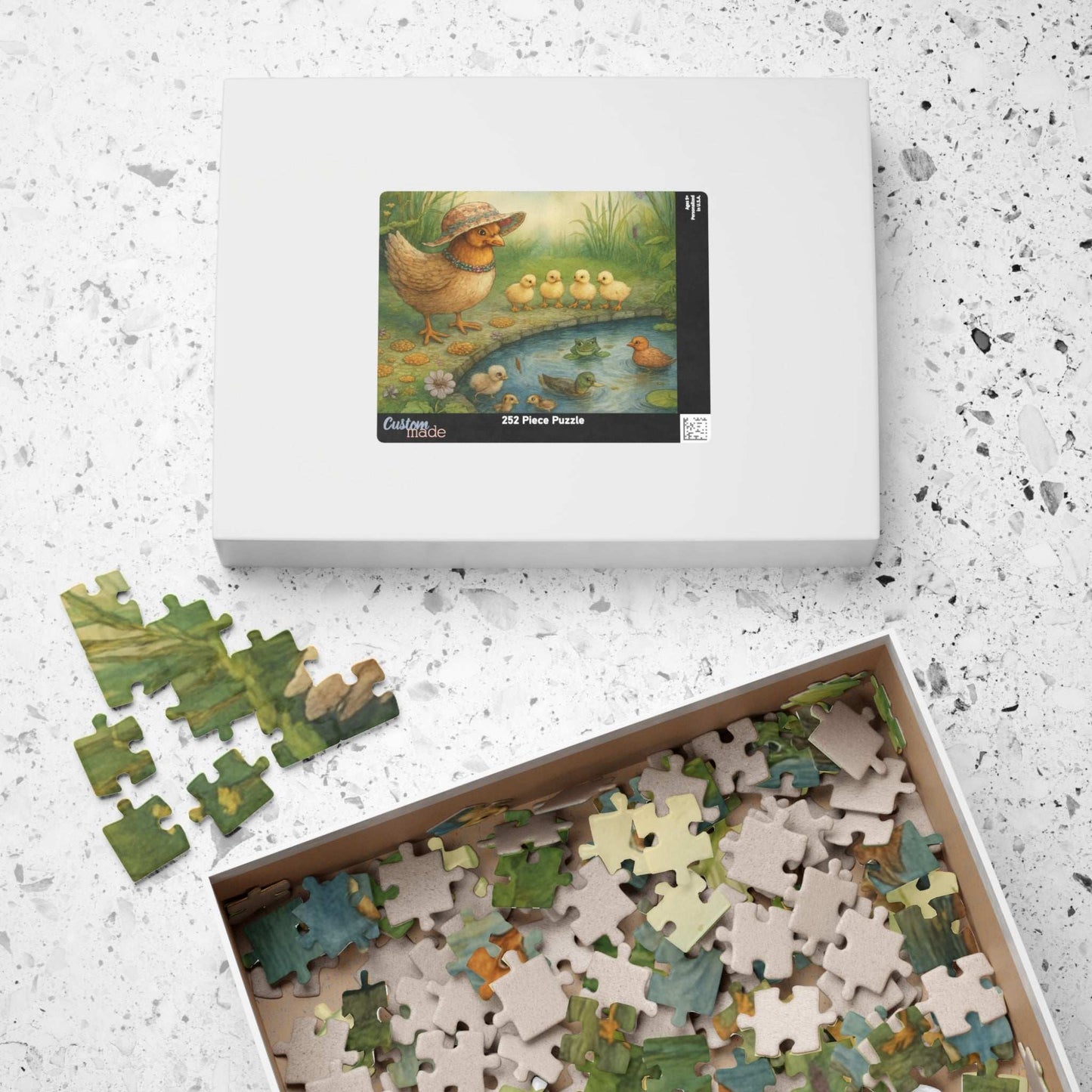 Pondside Adventure Jigsaw Puzzle - Charming Chicken Family Farmyard Nature Theme Gift for Friends, Family Game Night, Solo Fun, Animal Lover Puzzle The Puzzle Chest