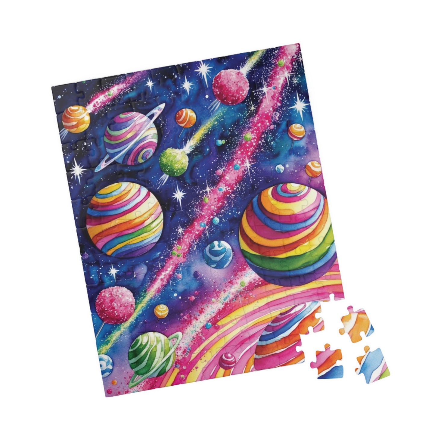 Puzzle, Candy Cosmos Trippy 110, 252, 520, 1014-piece - Swirling Candy Planets, Relaxing Jigsaw, Unique Space Gift, Mindful Activity, Fun Puzzle The Puzzle Chest