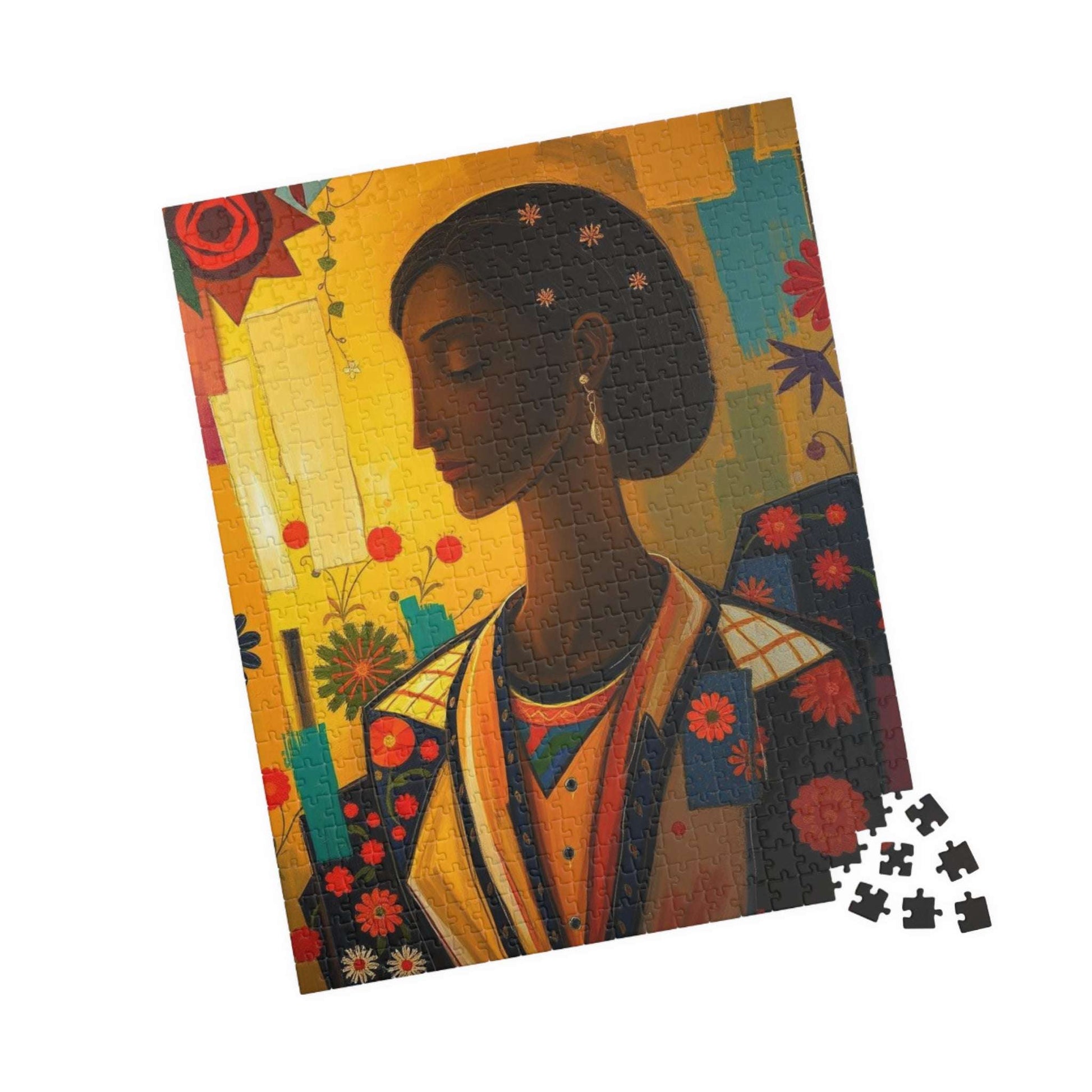 Beautiful Woman Art Puzzle, Afrocentric Jigsaw Game for Adults, Black Art Lover Gift for Friends, Mindful Activity, Mental Exercise Puzzle The Puzzle Chest