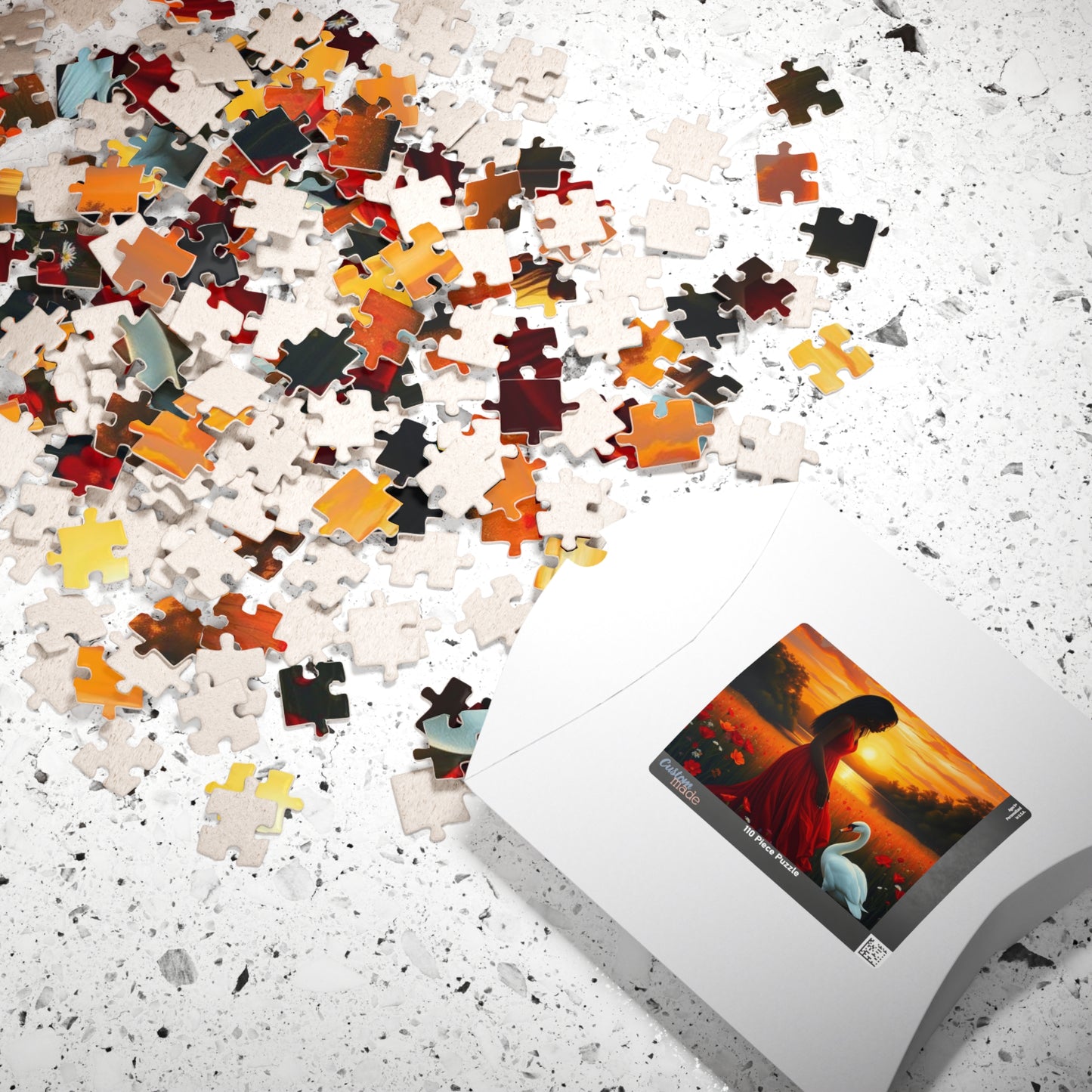 Serene Sunset Puzzle - Black Woman Art Jigsaw Game, Creative Activity, Nature Enthusiast Gift for Friend, Family Fun, Mindful Activity Puzzle The Puzzle Chest