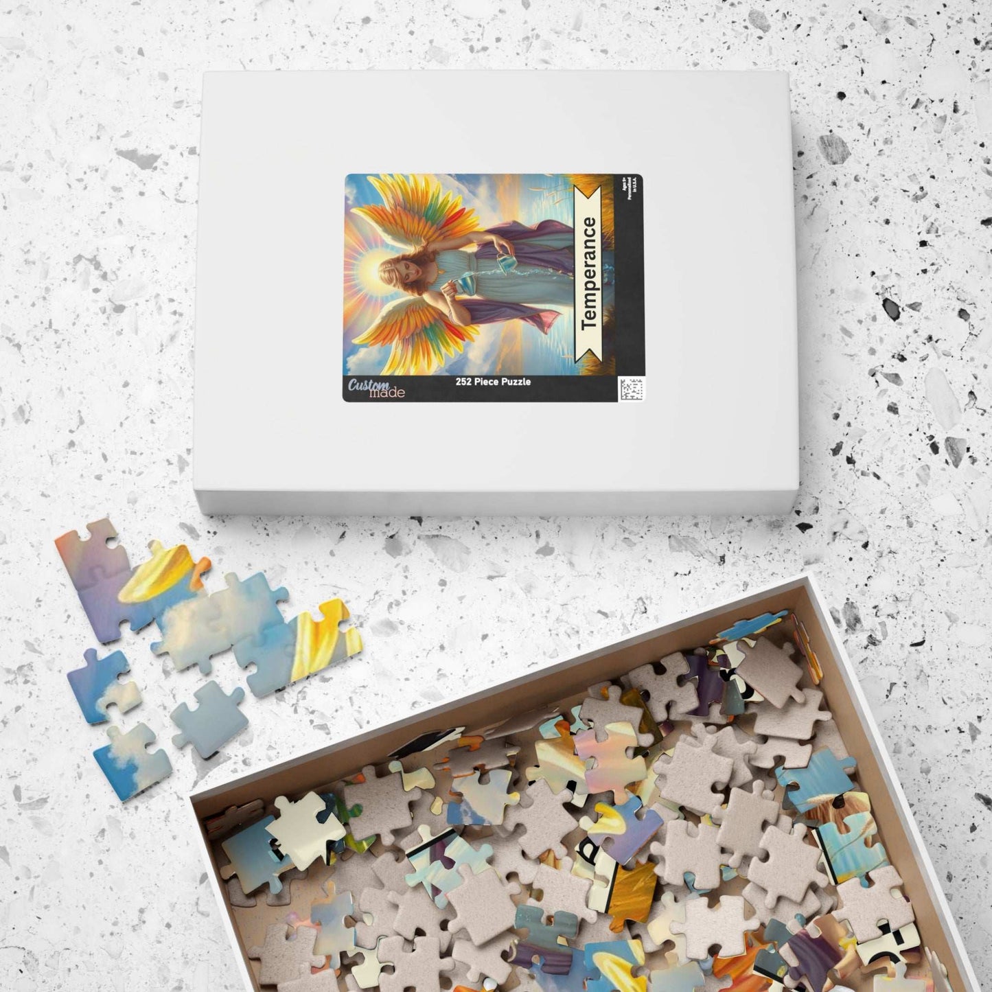 Angel Temperance Puzzle - Tarot Card Style Jigsaw Game for Spiritual Art Meditation Gift, Home Decor, Family Fun Activity, 110-1014 Pieces Puzzle The Puzzle Chest