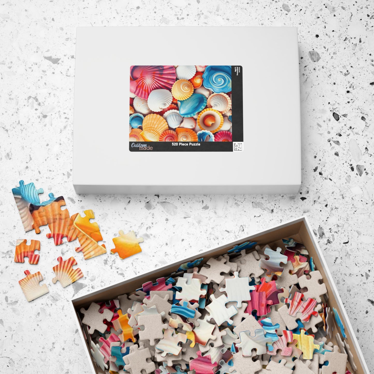Chaotic Seashell Jigsaw Puzzle - Beach Themed Collage, Ideal for Family Game Nights, Creative Hobby, Holiday Birthday Gift for Ocean Lovers Puzzle The Puzzle Chest