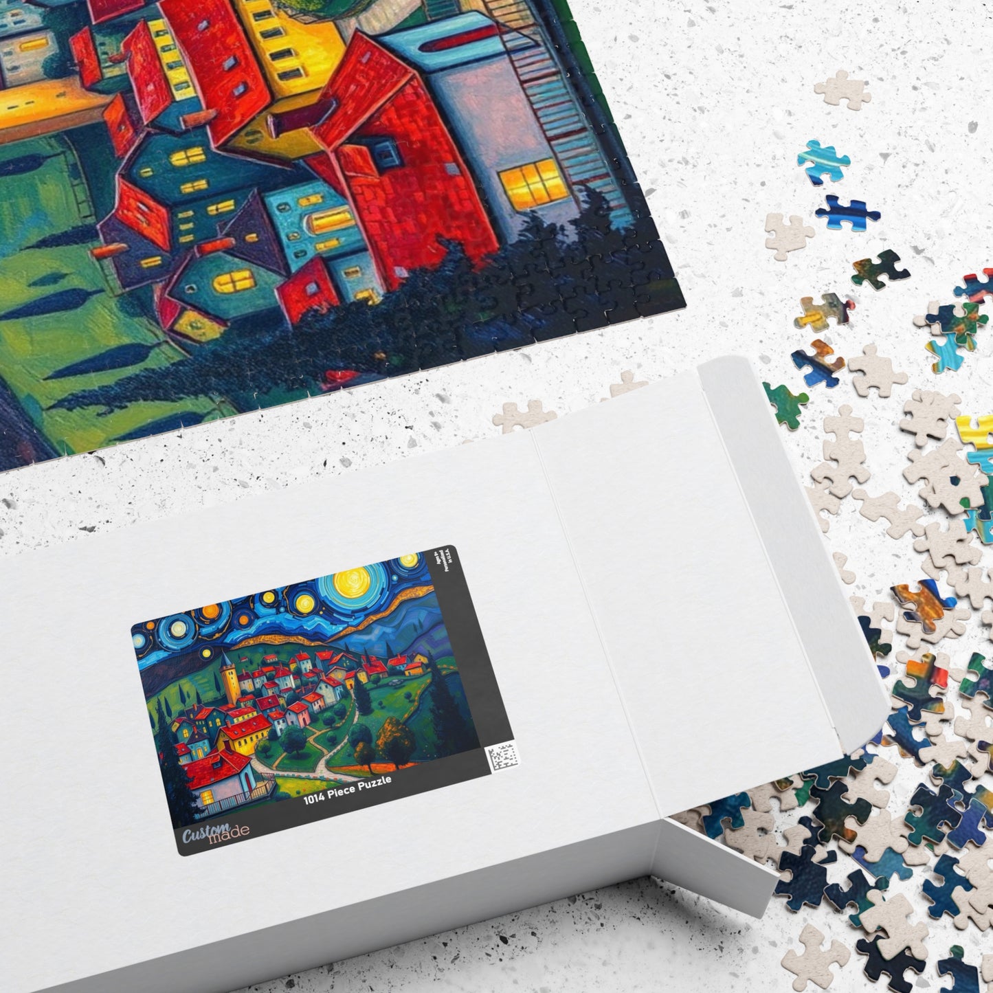 Beautiful Starry Night Village Jigsaw Puzzle Puzzle The Puzzle Chest