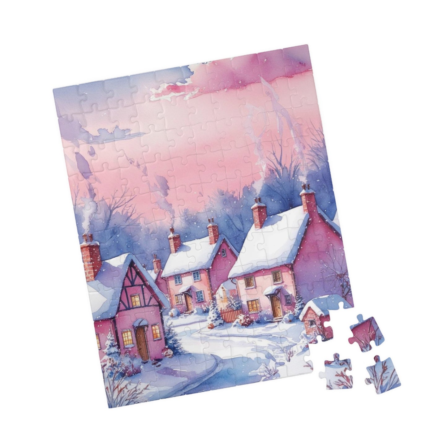 Snow-Covered Village Jigsaw Puzzle, Claude Monet Inspired Winter Landscape Art Puzzle, Game for Adults Teens Seniors, Puzzle Fans, Giftable Puzzle The Puzzle Chest