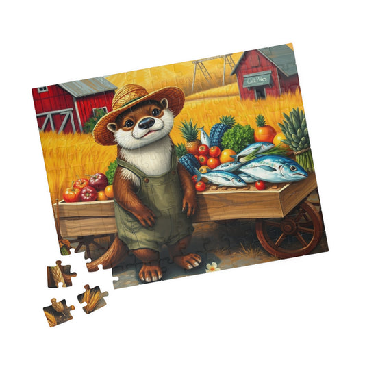 Whimsical Animal Jigsaw Puzzle, Otter Farm Scene, Fun Family Game Night, Perfect Gift for Adult and Animal Lover 110 pcs (Horizontal) Puzzle The Puzzle Chest