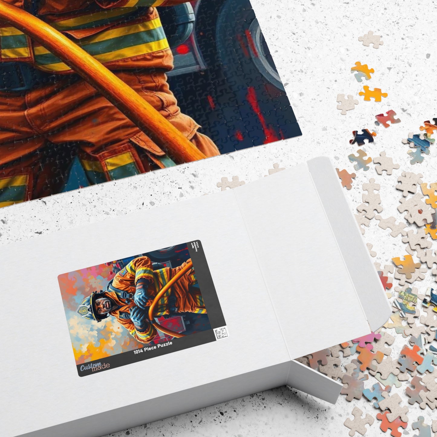 Afrocentric Firefighter Puzzle, African American Man Inspirational Black Art Jigsaw Game, Puzzle Lover Holiday Gift, Family Bonding Activity Puzzle The Puzzle Chest