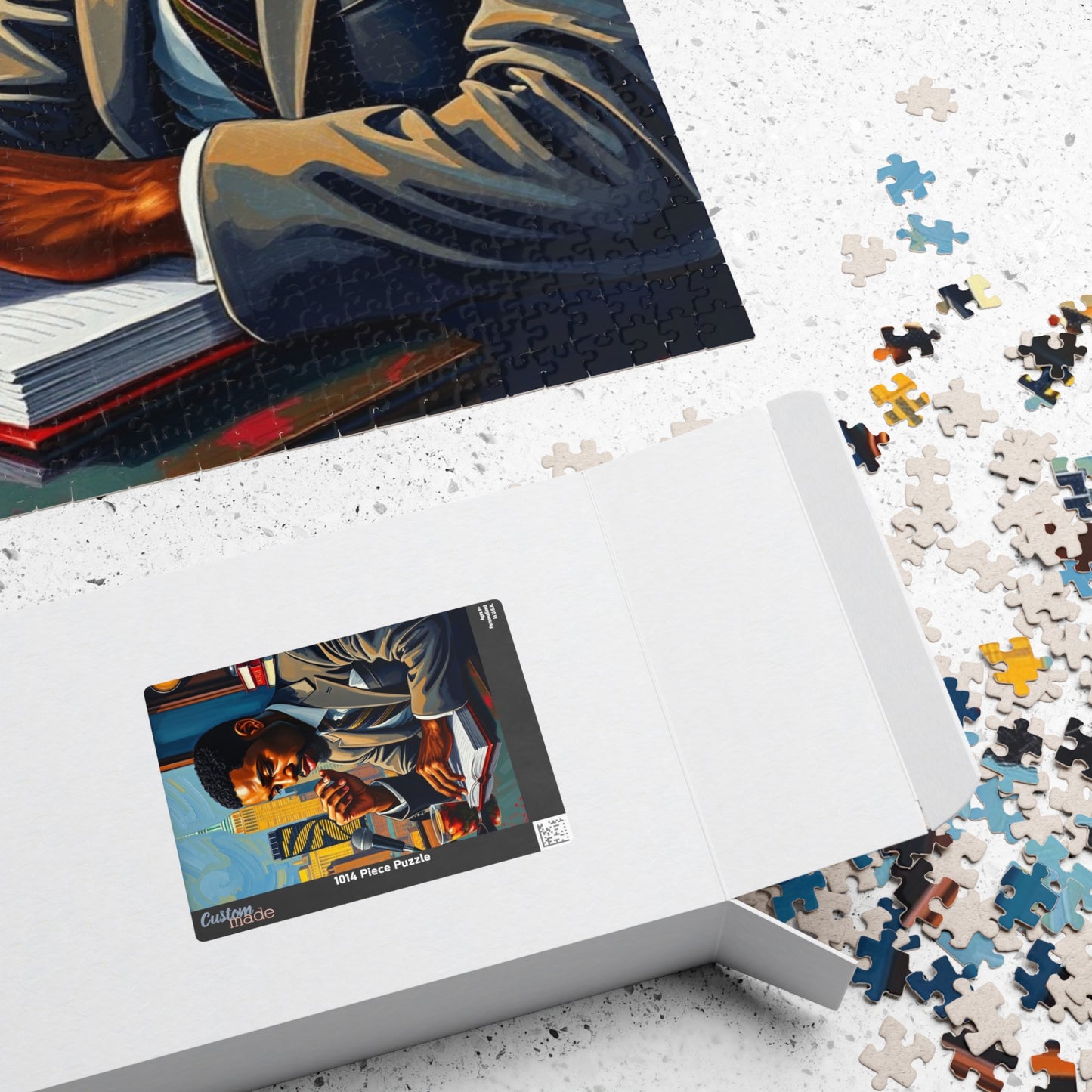 Black Art Puzzle, African American Poet at Café, Afrocentric Jigsaw Game for Adult, Solo or Family Fun, Holiday Gift for Puzzle Enthusiasts Puzzle The Puzzle Chest