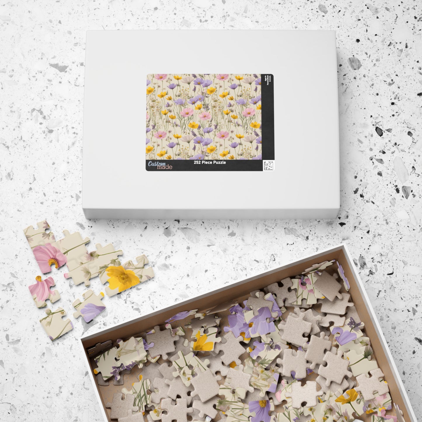 Pastel Wildflower Jigsaw Puzzle, 110-1014 Piece Game for Adults Relaxing Activity, Floral Art Project, Flower DIY Frameable Decor Puzzle The Puzzle Chest