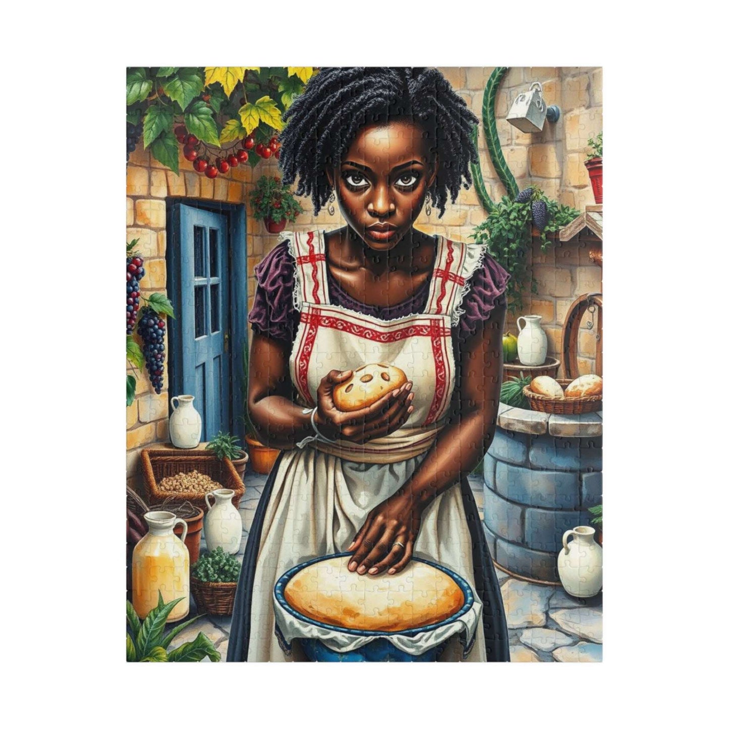 Country Kitchen Jigsaw Puzzle – Black Woman Baking Bread, Afrocentric Gift for Indoor Activity, Family Fun, Holiday or Birthday Puzzle The Puzzle Chest