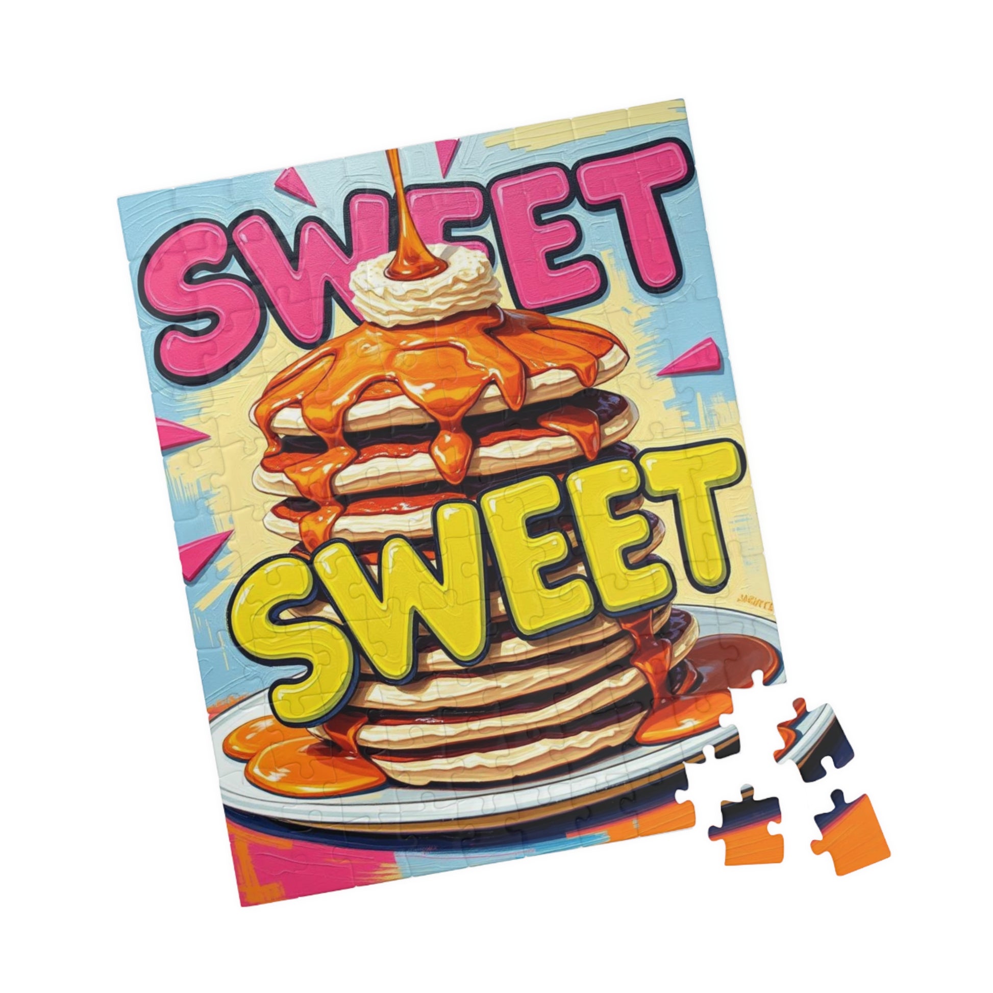 Sweet Pancake Puzzle - Pop Art Jigsaw Game, Fun Family Activity, Perfect for Breakfast Lovers, Game Night, Gift for Foodies, 110-1014 pieces 110 pcs (Vertical) Puzzle The Puzzle Chest