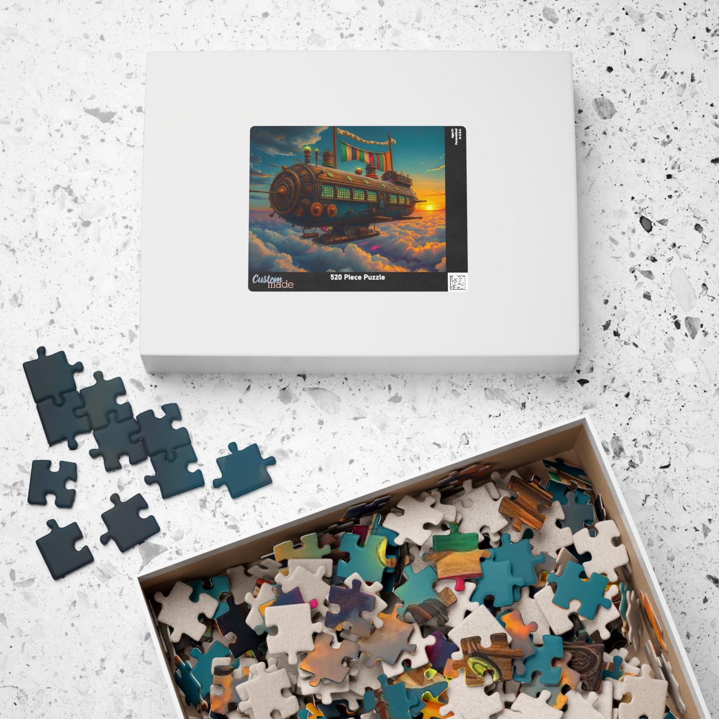 Steampunk Airship Puzzle | Fantasy Jigsaw for Adults and Kids, Home Entertainment, Best Gift for Friends, Family Puzzle Night Brain Teaser Puzzle The Puzzle Chest