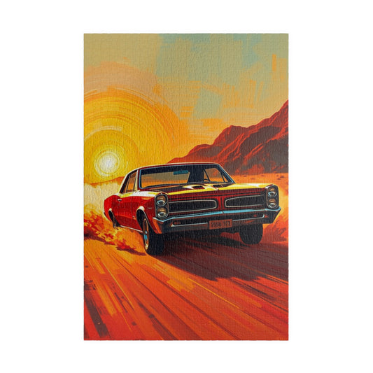 Retro Car Puzzle - Classic 1966 GTO Jigsaw Game, Vintage Auto Artwork 1014 pcs (Vertical) Puzzle The Puzzle Chest