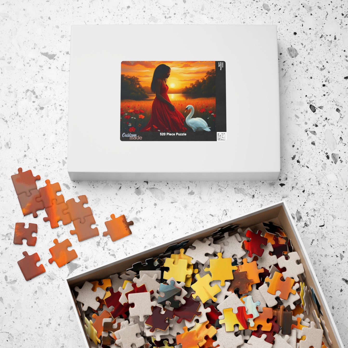 Serene Sunset Puzzle - Black Woman Art Jigsaw Game, Creative Activity, Nature Enthusiast Gift for Friend, Family Fun, Mindful Activity Puzzle The Puzzle Chest