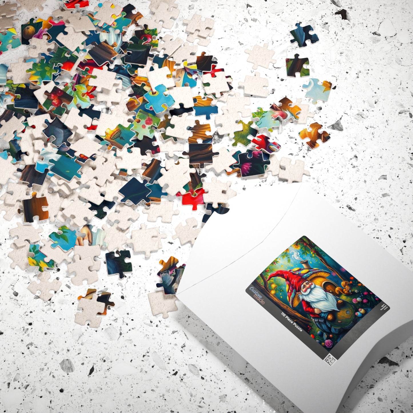 Mystical Gnome Jigsaw Puzzle, Enchanted Woodland Scene with Squirrel and Lanterns, Jigsaw Game for Adults, Entertaining Pastime Puzzle The Puzzle Chest