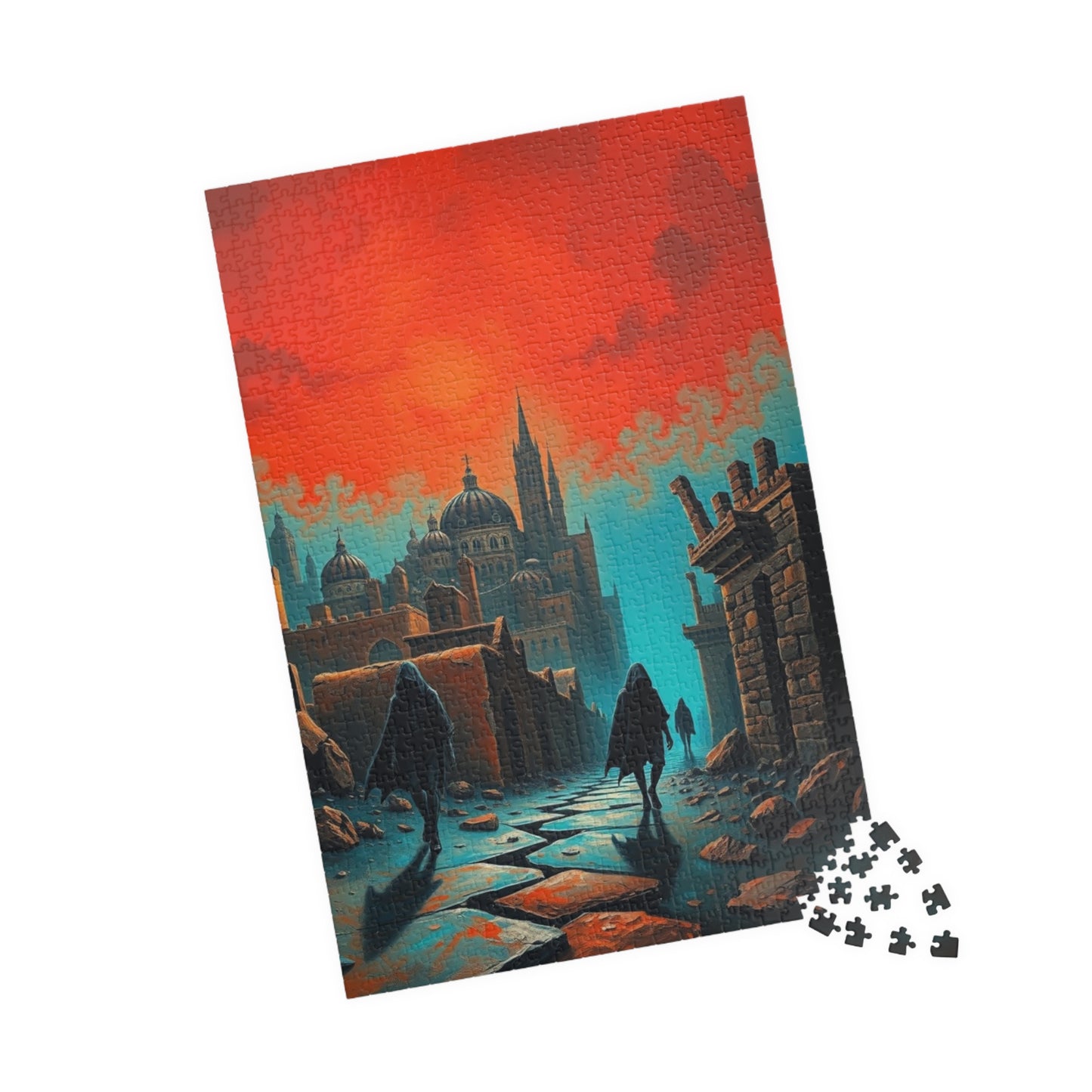 Gothic Cityscape Puzzle, 110-1014 Piece Jigsaw Game for Fantasy Dark Art Lover, Solo Fun, Entertaining Pastime for Mental Exercise, Giftable Puzzle The Puzzle Chest