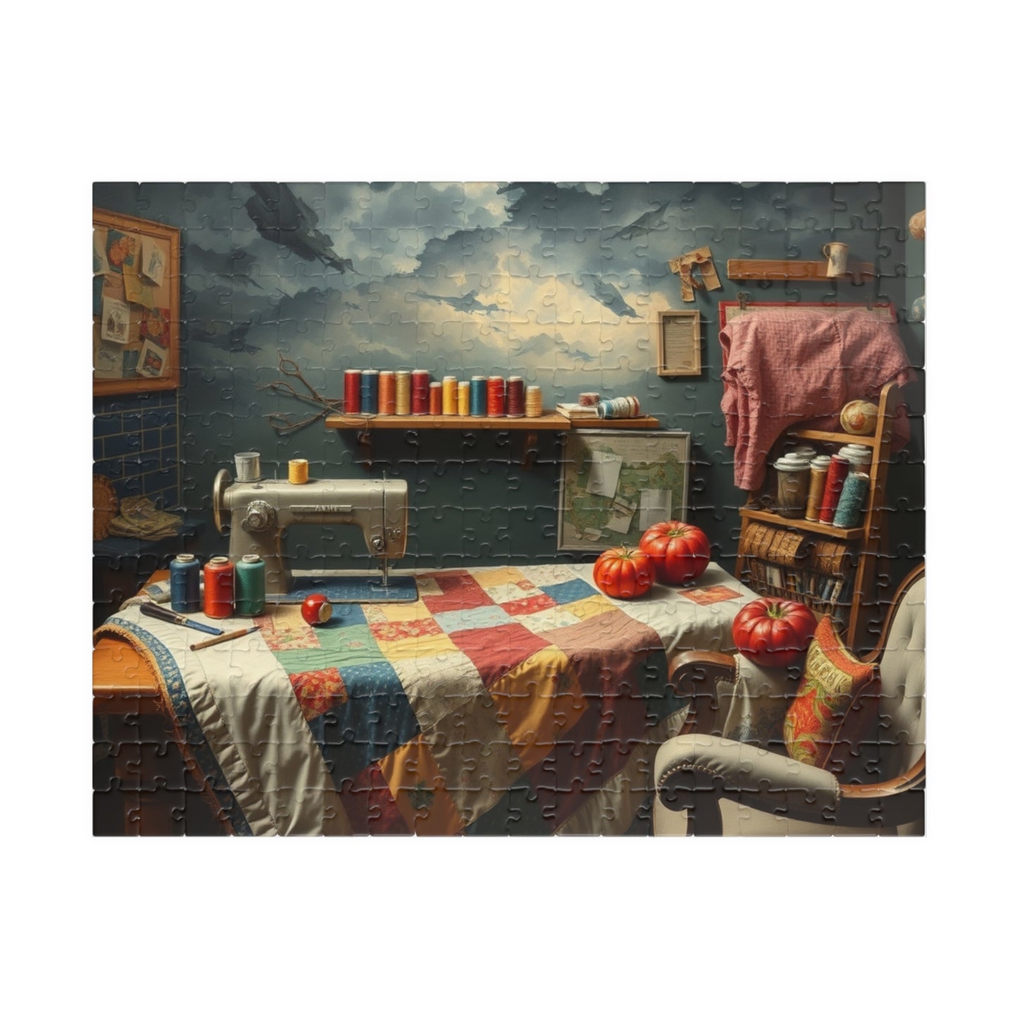 Cozy Sewing Room Jigsaw Puzzle, Quilting Studio DIY Jigsaw Game, 110-1014Piece Toy, Crafting Hobby Gift, Relaxing Fun Family Activity, Gift