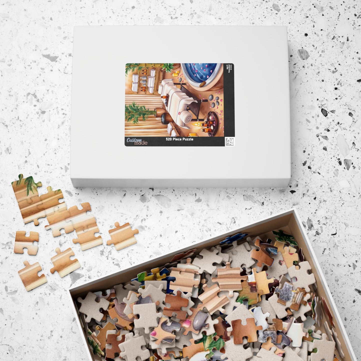 Relaxing Spa Retreat Puzzle, Serene Wellness Escape Scene Adult Jigsaw Game, Solo Fun or Family Entertainment, Mindful Puzzle Lover Gift Puzzle The Puzzle Chest
