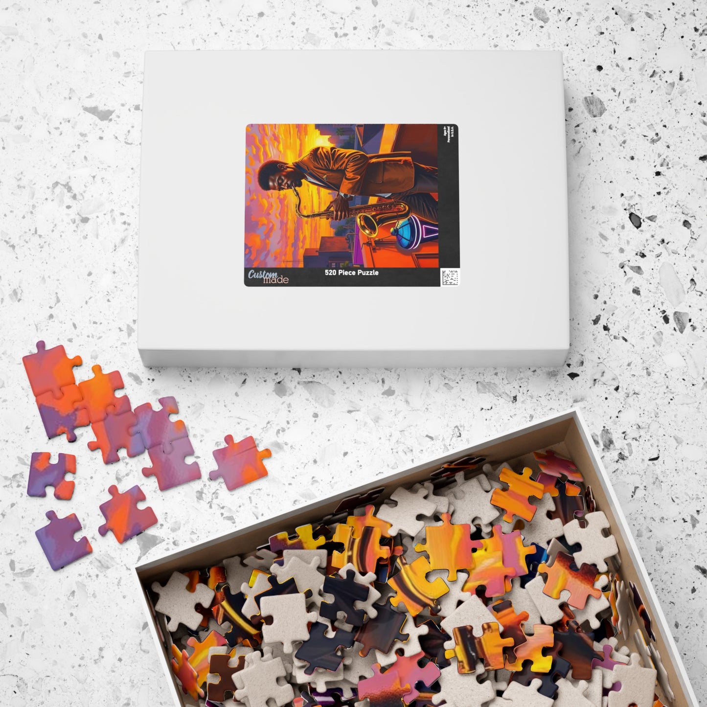 Jazz Evening Puzzle - Black Man Portrait, Black Art, Afro American Musician, Gift for Music Lovers, Family Entertainment, Creative Activity Puzzle The Puzzle Chest