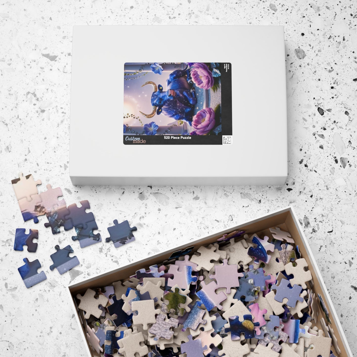 Celestial Bull Puzzle, Cosmic Taurus Zodiac Symbol Jigsaw Game, Home Entertainment, Perfect Gift for Puzzle Astrology Lover, Meditation Puzzle The Puzzle Chest
