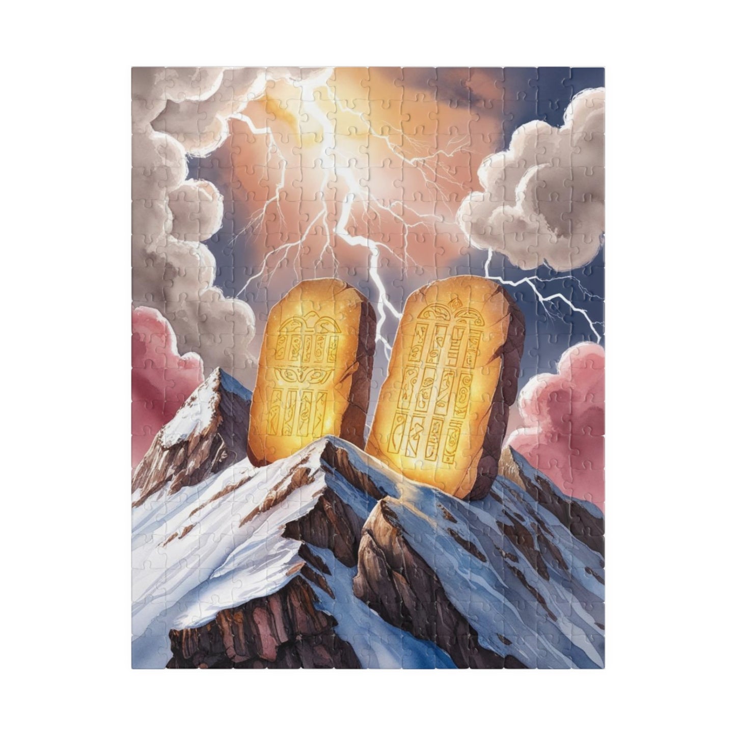 The Ten Commandments Puzzle, Stone Tablets on Mount Sinai, Religious Jigsaw, Christian Faith-Based Gift for Puzzle Lover, Bible-Themed Game 252 pcs (Vertical) Puzzle The Puzzle Chest