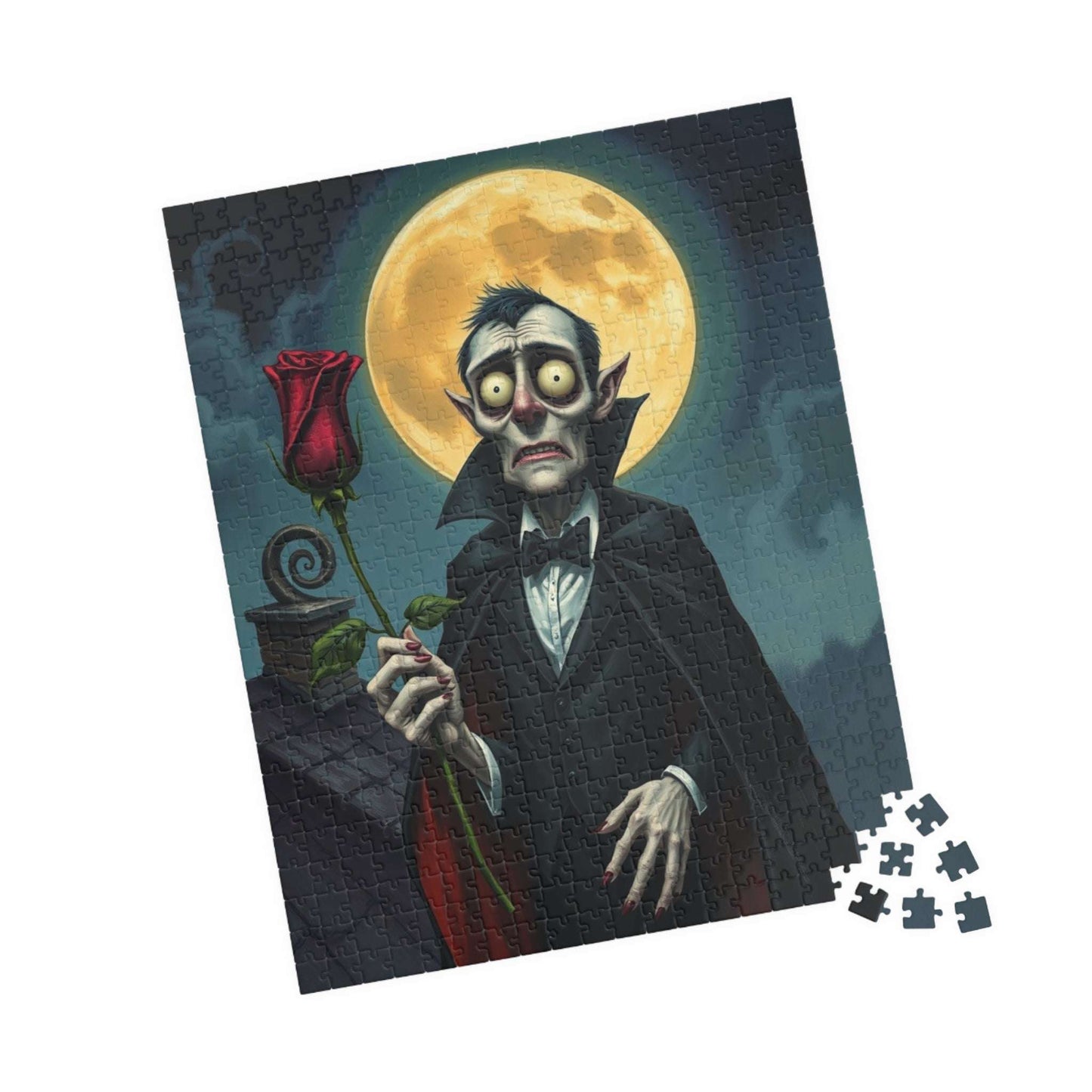 Spooky Vampire Themed Puzzle - Whimsical Gothic Art, Fun Halloween Activity, Unique Gift for Horror Lovers, Family Game Night Puzzle The Puzzle Chest