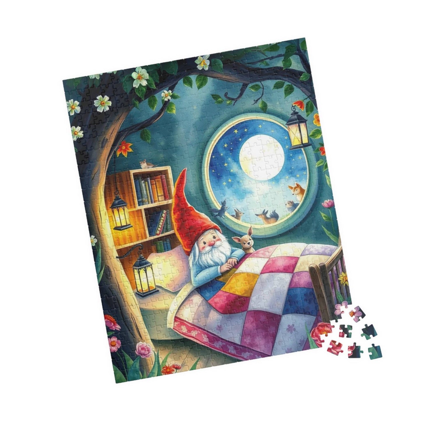 Gnome Dreamland Jigsaw Puzzle - Sleeping Dwarf in Treehouse Bedroom 520 pcs (Vertical) Puzzle The Puzzle Chest