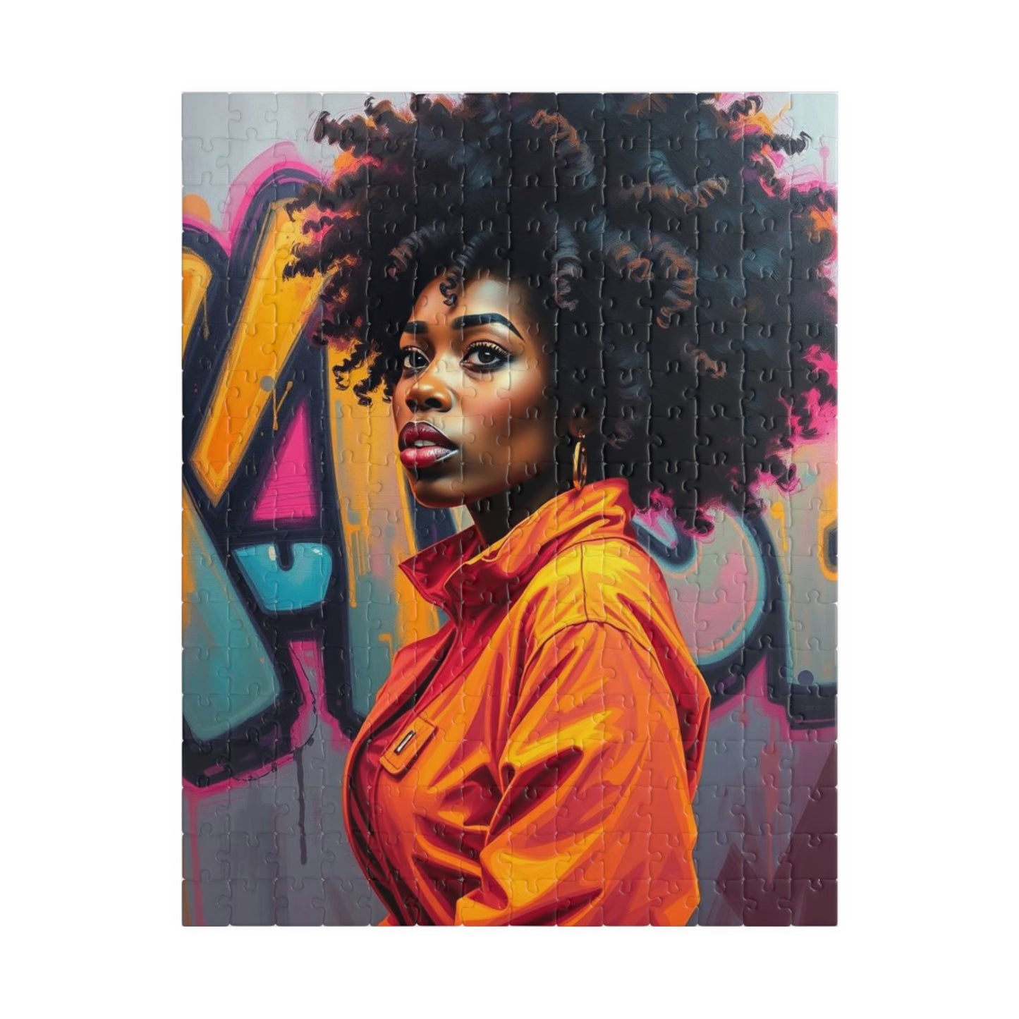 Colorful Afro Woman Puzzle Jigsaw Game - 110, 252, 520, 1014-piece | Perfect For Family Fun, Unique Gifts, Art Lovers, Puzzle Enthusiasts 252 pcs (Vertical) Puzzle The Puzzle Chest